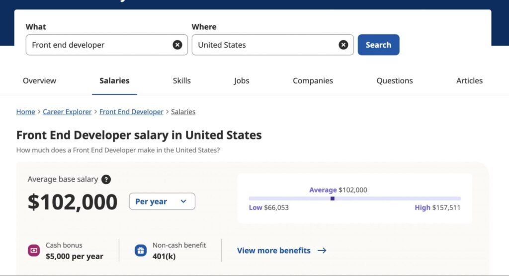 How Much Does A Front End Developer Make? 25 Front End Developer Salary