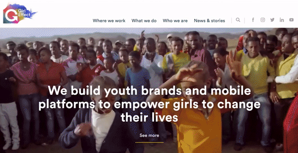 The Girl Effect'S Nonprofit Web Page That Uses Video Marketing